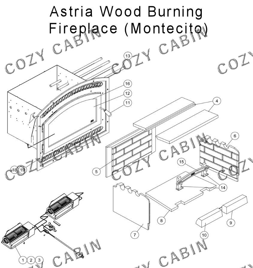 Astria Montecito-B High-Efficiency Wood Burning Fireplace (Monte-B) #Monte-B